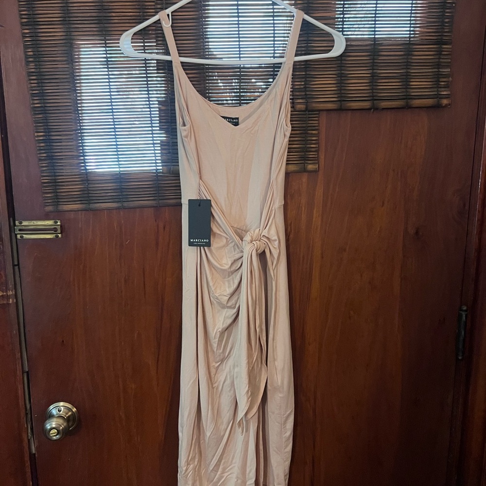 Marciano Cream Bodycon Midi Dress